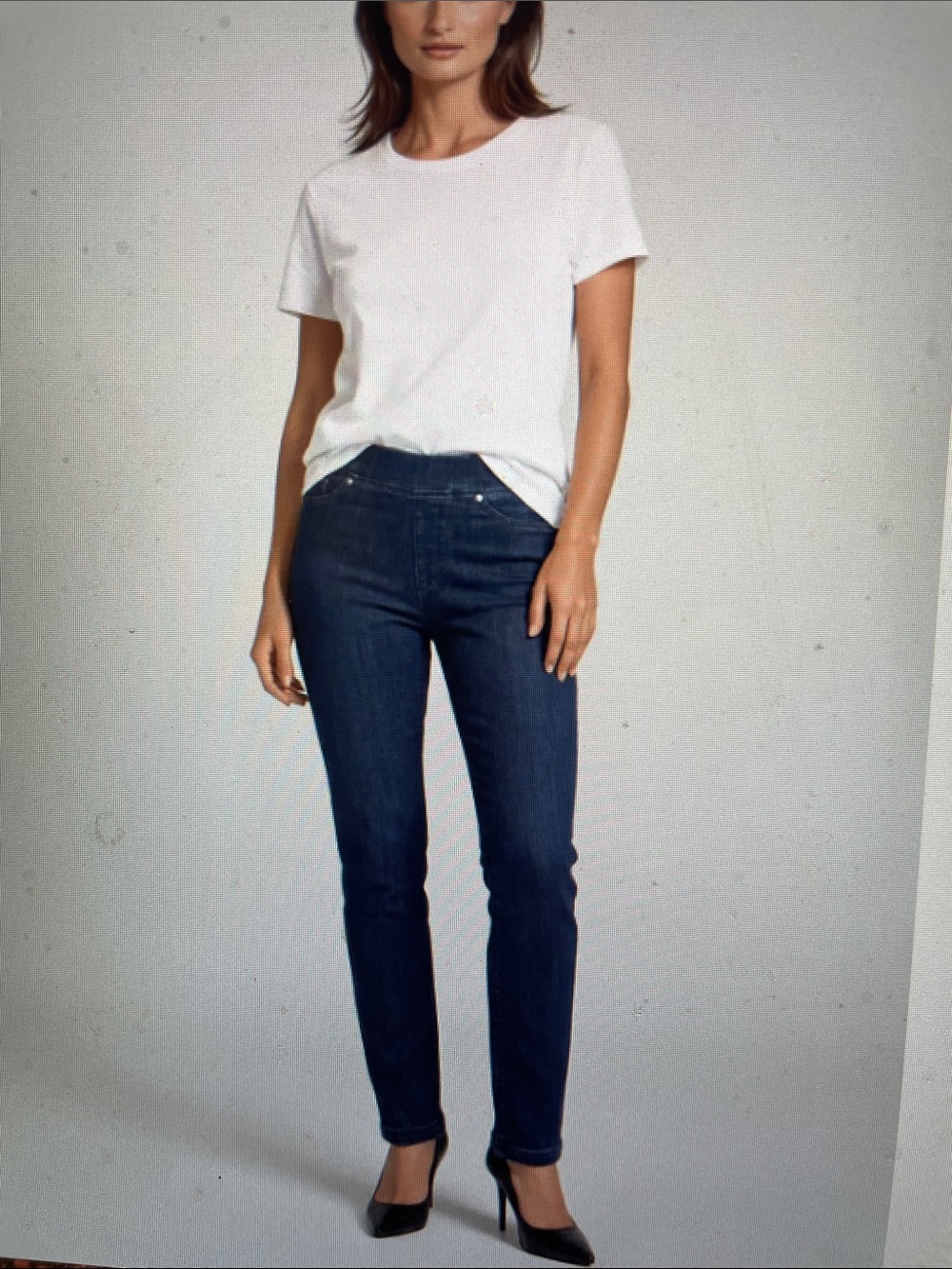 Carrelli Straight-Leg high rise dark rinse stretch Jeans — NWT